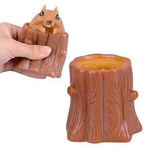 Игрушка антистресс Pop It Фуфлик выпрыгивающая белка коричневая - Фото 1