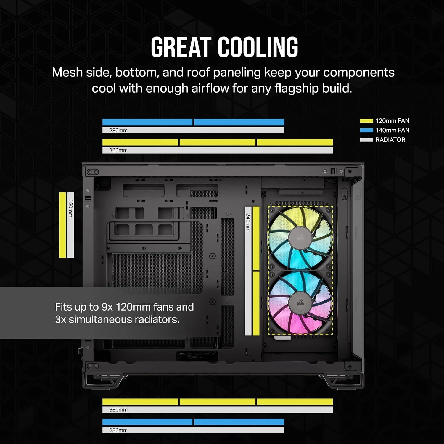Корпус для ПК CORSAIR iCUE LINK 2500X / RGB / без ПЖ / Чорний, фото №5