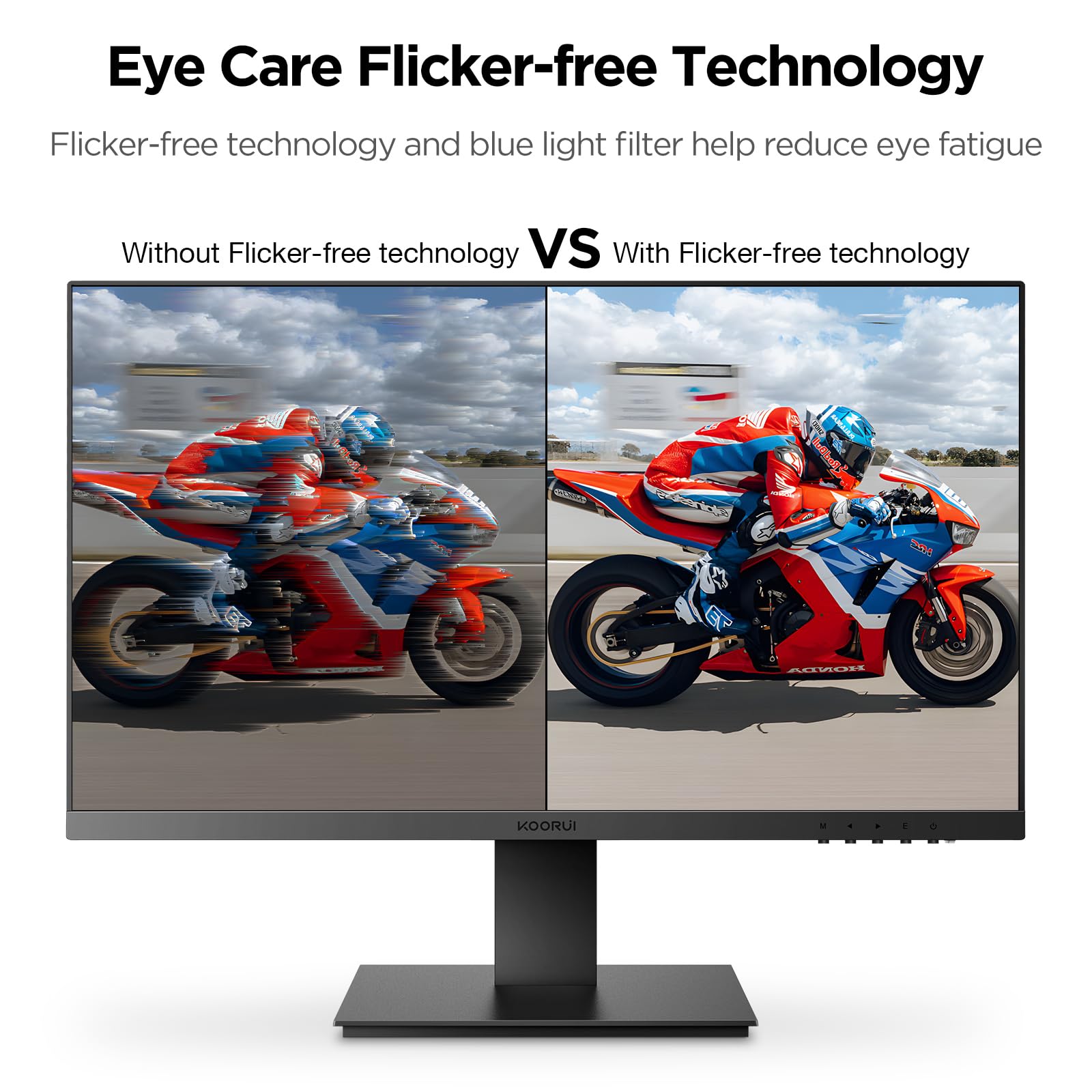 Монитор KOORUI 24 дюйма с динамиками IPS ПК Монитор Безрамочный FHD 1080P HDMI 1.4 (100Hz) & VGA (60Hz) VESA 75 x 75 мм Adaptive Sync Защита зрения, фото №4