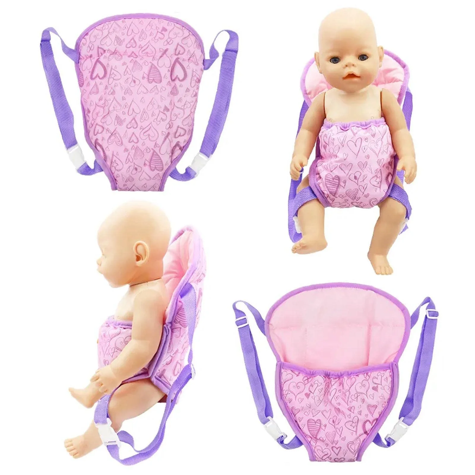 Рюкзак AYNKH Doll для ляльок з кріпленнями на плечах для ляльок 14-18 дюймів Фіолетовий, фото №6 Рюкзак AYNKH Doll для ляльок з кріпленнями на плечах для ляльок 14-18 дюймів Фіолетовий, фото №6