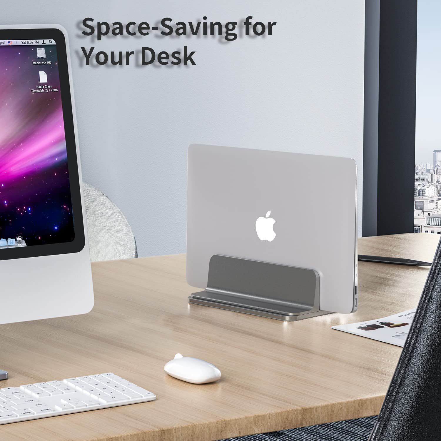 Вертикальная Подставка для Ноутбука Алюминиевая Регулируемая Серая, фото №7