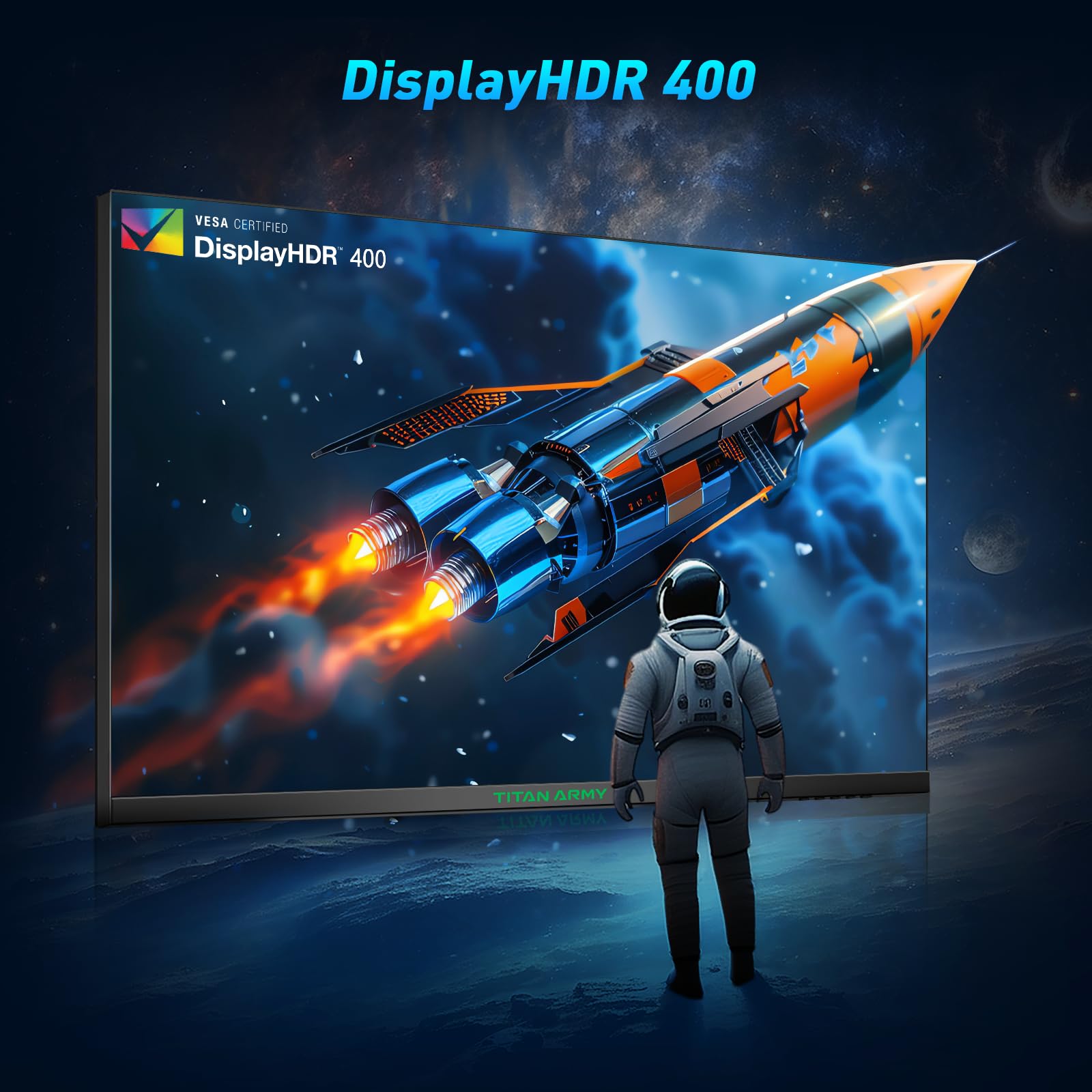 Монитор TITAN ARMY P32A2S2 240Hz 1440P Gaming 32 дюйма QHD 2560 x 1440 Fast IPS 1ms GTG Adaptive-Sync безрамочный HDR400 97% DCI-P3 Low Blue Light регулируемая подставка DP & HDMI x2, фото №5
