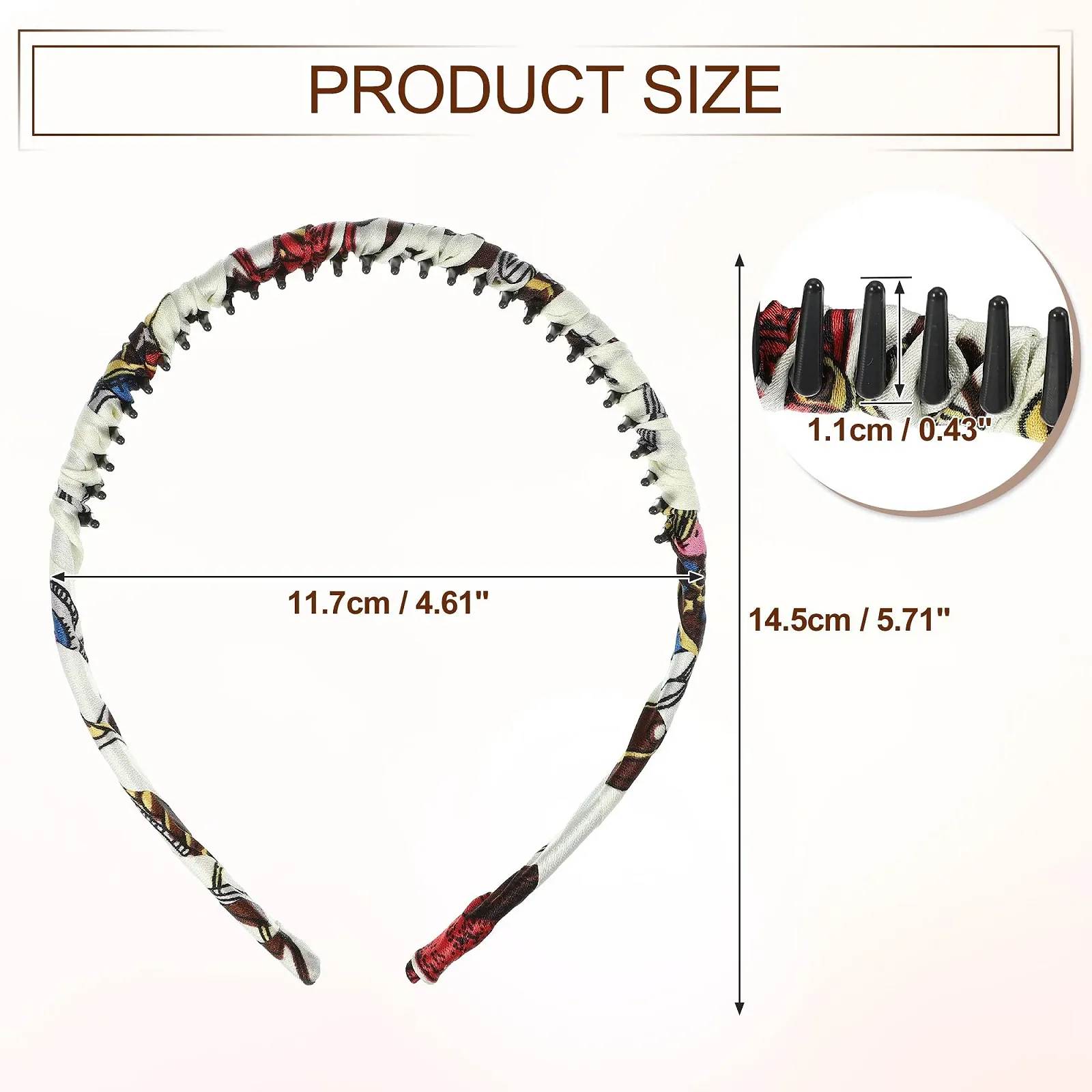 Обруч для волосся з гребінцем VOCOSTE, 3 шт., фото №6