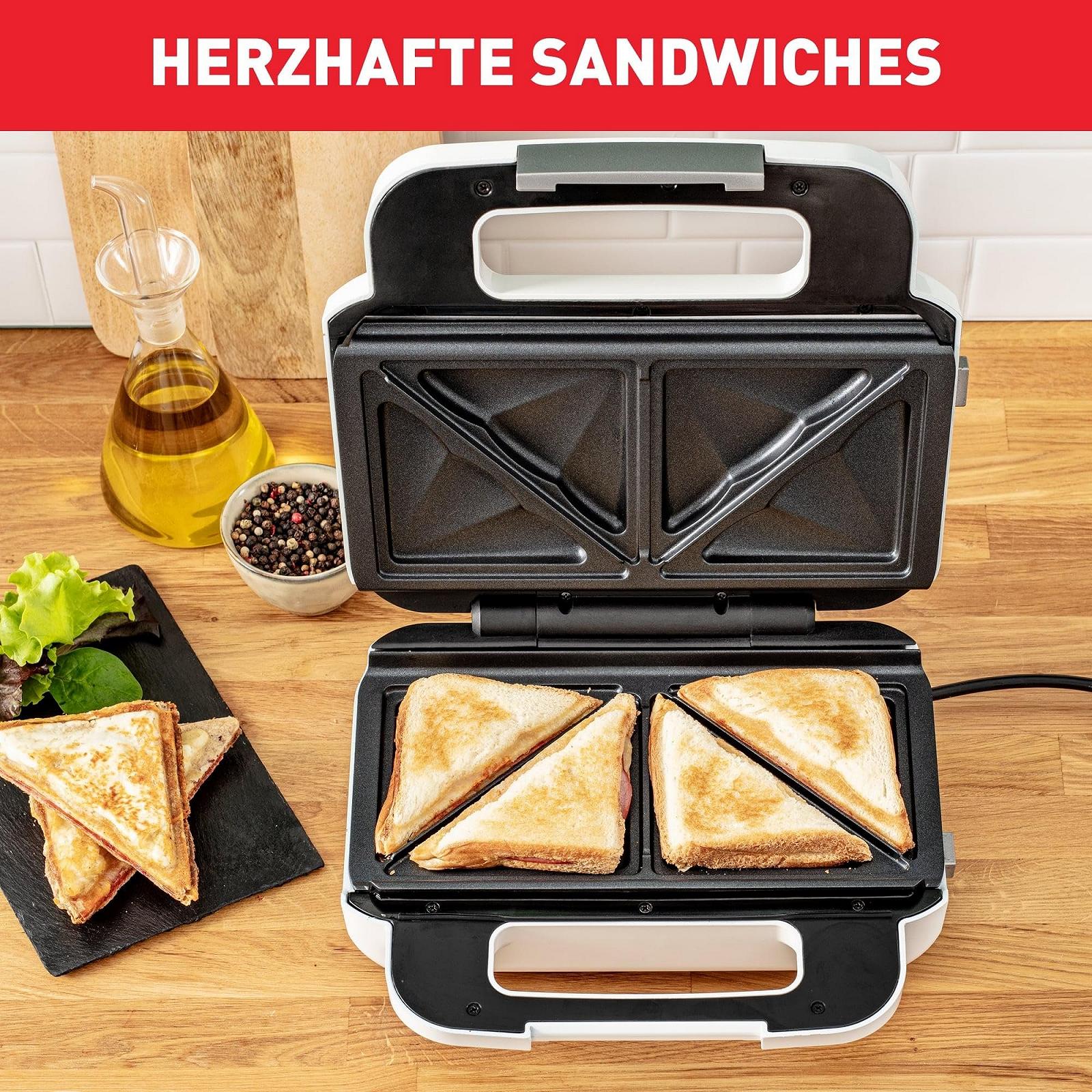Вафельница и Сэндвичница Tefal Snack XL SW7011, 2 комплекта пластин с антипригарным покрытием, особо глубокая форма, 850 Вт, 27,6 x 23,8 x 9,8 см, фото №2