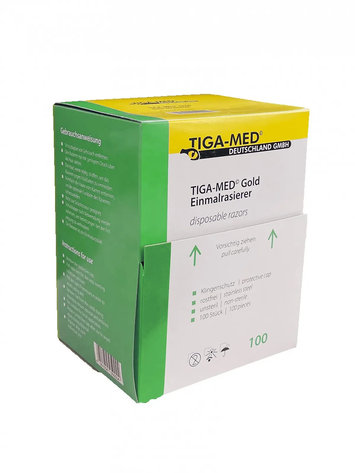 Одноразовые бритвы TIGA-MED 100 шт двойное лезвие Green, фото №2 Одноразовые бритвы TIGA-MED 100 шт двойное лезвие Green, фото №2