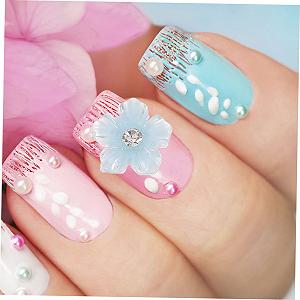 Набор украшений для ногтей Healvian из 5 частей, 2 шт. Стразы для ногтей, 3D цветы для ногтей, 2 пакетика украшений для ногтей synthetic.ua - Фото 1