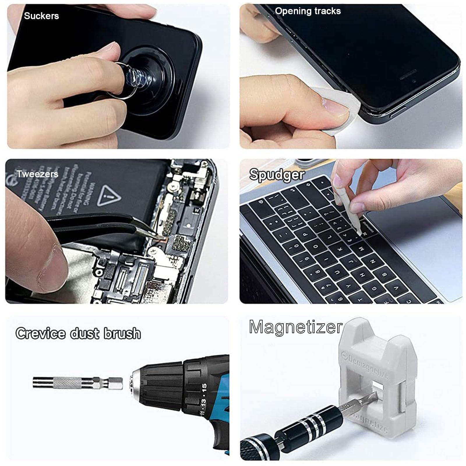 Набор отвёрток Sipobuy Precision 115-в-1 для DIY и ремонта Магнитный мини-набор инструментов для ПК, очков и другой электроники чёрный, фото №5 Набор отвёрток Sipobuy Precision 115-в-1 для DIY и ремонта Магнитный мини-набор инструментов для ПК, очков и другой электроники чёрный, фото №5