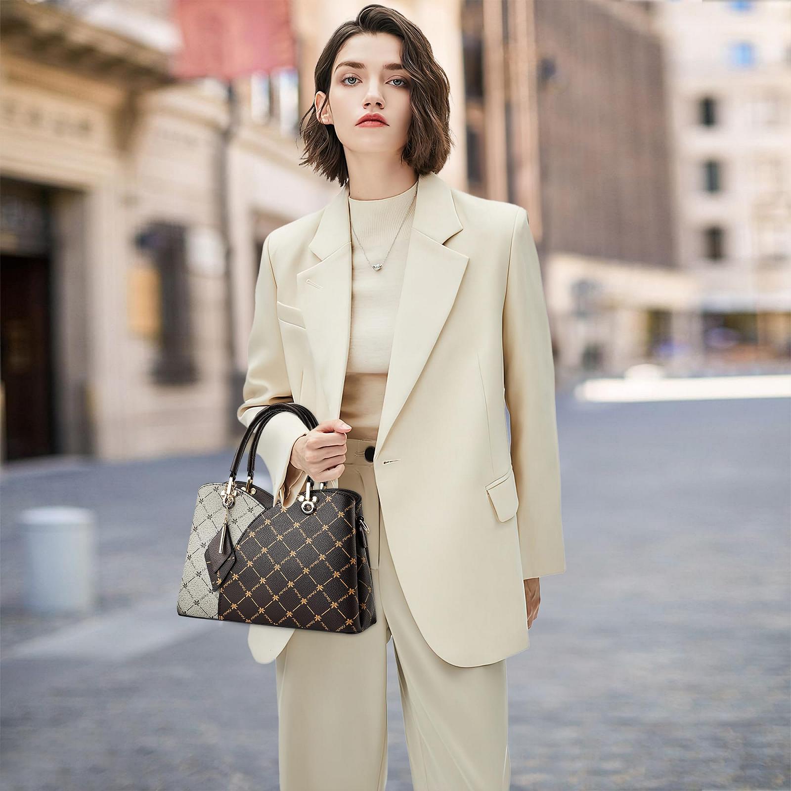 Сумка DORRISO, женская, элегантная, в стиле колор-блок, бежевая, фото №7