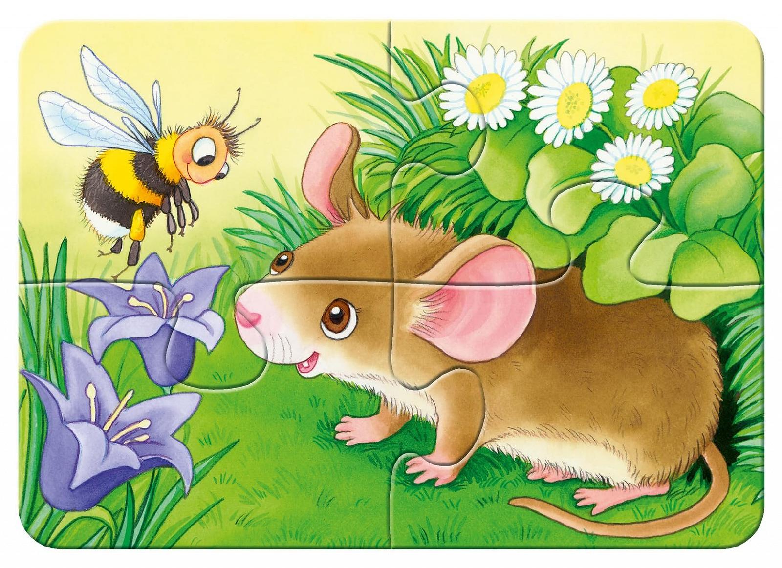 Пазл Ravensburger My First Puzzle Милі мешканці саду Сірий, фото №3