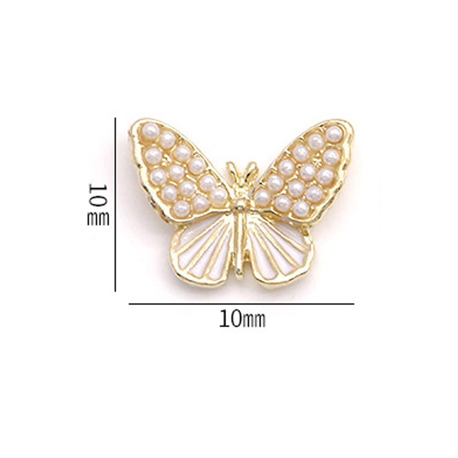 Стрази Метелики Золоті 20шт для DIY прикрас для нігтів 3D, фото №2