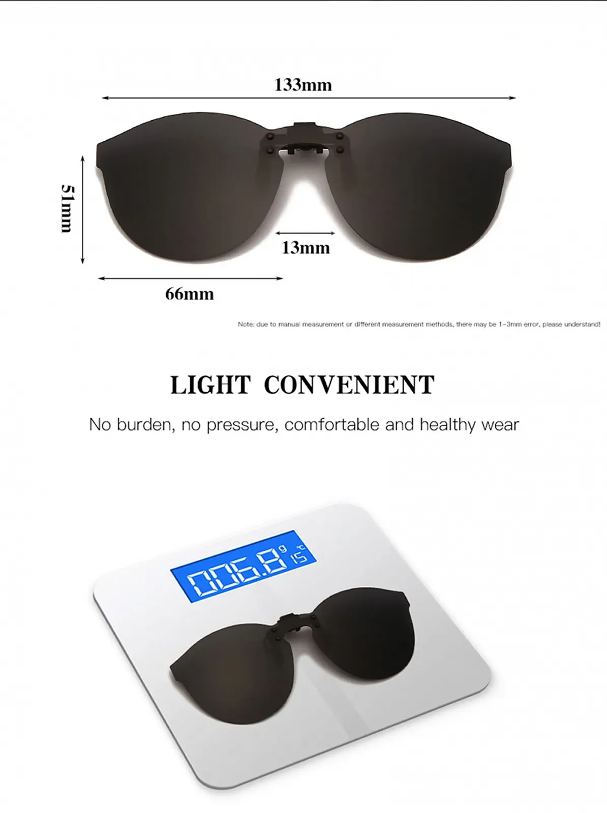 Сонцезахисні окуляри кліп YAMEIZE Без оправи Відкидні Поляризовані лінзи, фото №2