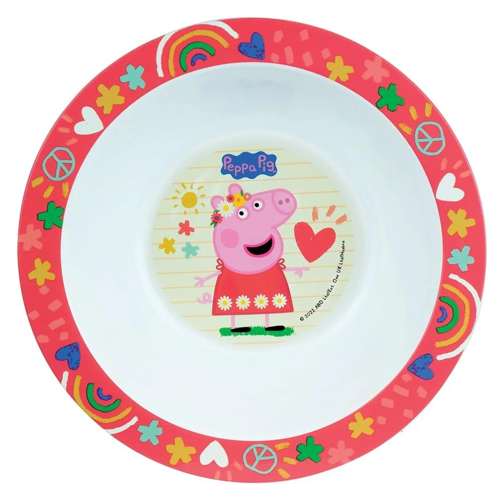 Набор детской посуды Peppa Pig Тарелка глубокая, диаметр 16 см, тарелка, диаметр 22 см, стакан 220 мл, поильник 350 мл и контейнер для снеков многоразовый, фото №3 Набор детской посуды Peppa Pig Тарелка глубокая, диаметр 16 см, тарелка, диаметр 22 см, стакан 220 мл, поильник 350 мл и контейнер для снеков многоразовый, фото №3