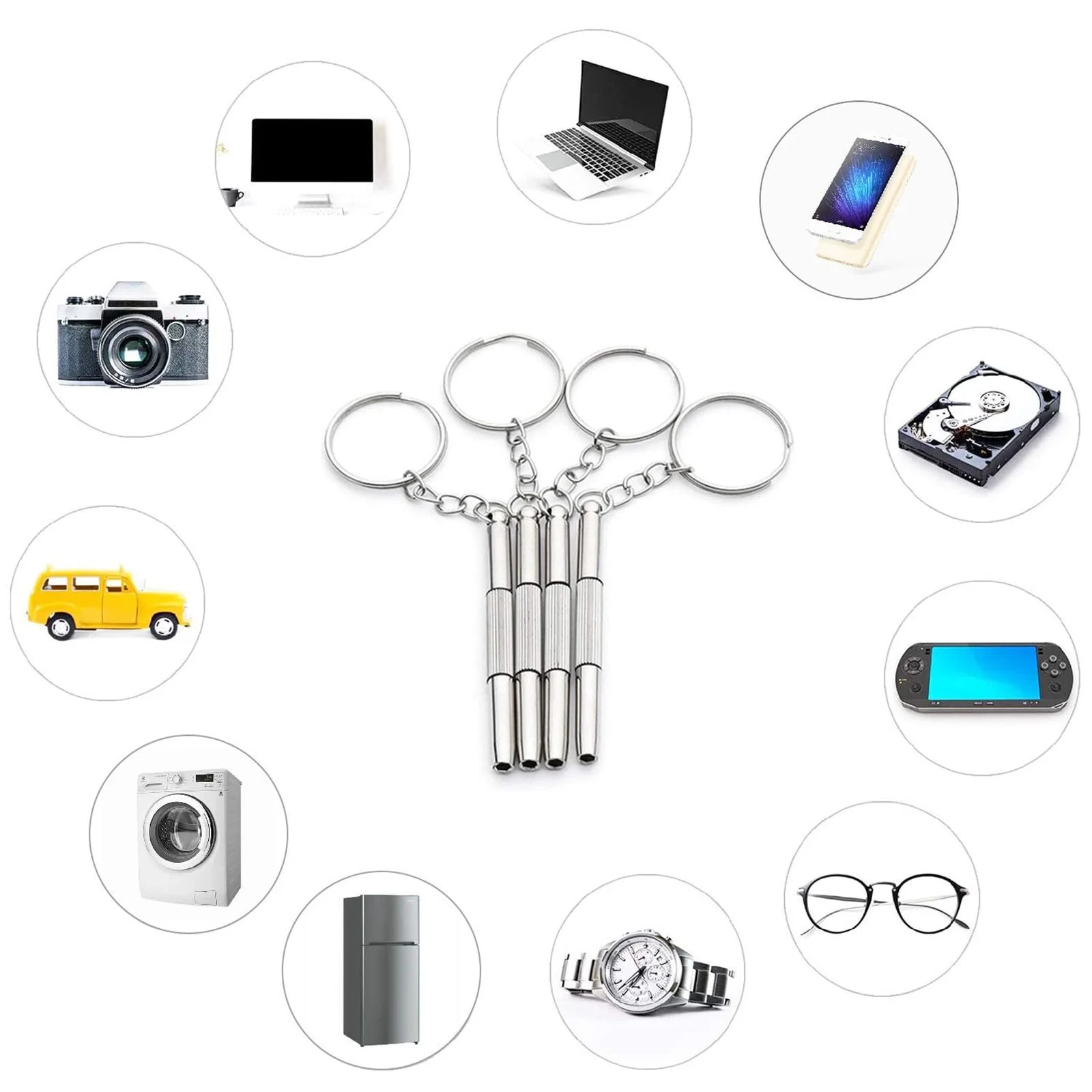 Викрутка для окулярів 3 в 1 Міні Брелок Набір Прецизійних викруток (2 шт.), фото №7