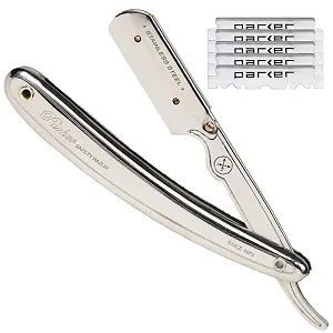 Опасная бритва Parker SR1 Stainless Steel с 5 лезвиями Shark - Фото 1