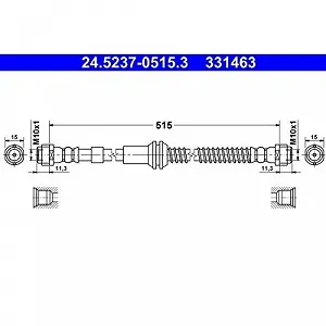Тормозной шланг ATE 24.5237-0515.3 для PORSCHE VAG, передний мост - Фото 1