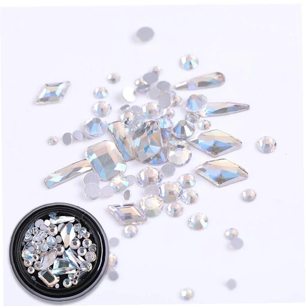 3D Сірий Мікс Розмірів Колір Блискучі Прикраси для Манікюру, фото №4