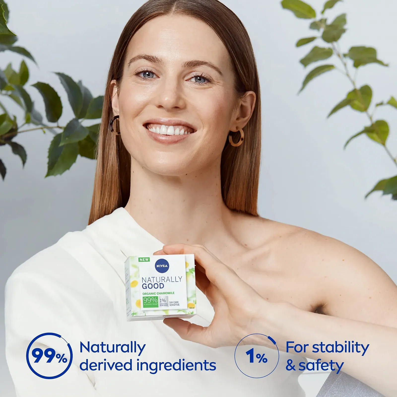 Денний крем NIVEA Naturally Good Radiance для чутливої шкіри з екстрактом органічної ромашки 50 мл, фото №4