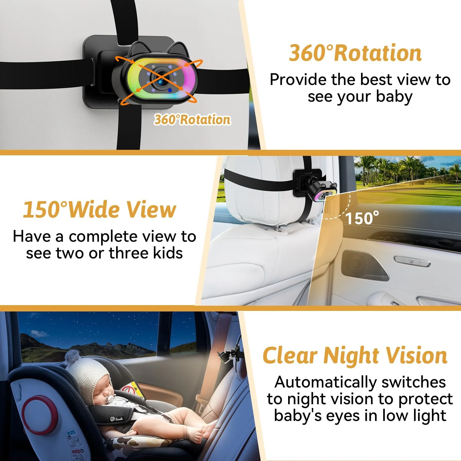 Автомобільна відеоняня камера 1080P 150° Night Vision 4.3 Inch LCD Display Black, фото №4 Автомобільна відеоняня камера 1080P 150° Night Vision 4.3 Inch LCD Display Black, фото №4