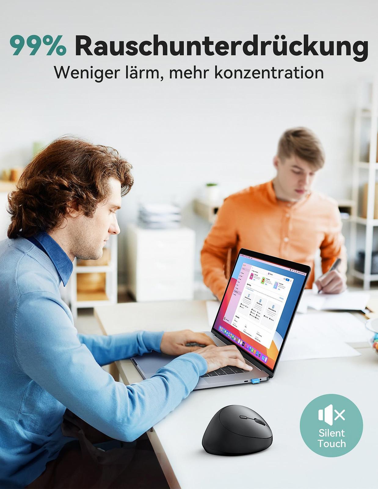 Мышь TECKNET Беспроводная Эргономичная Вертикальная 4800 DPI 6 Кнопок, фото №4