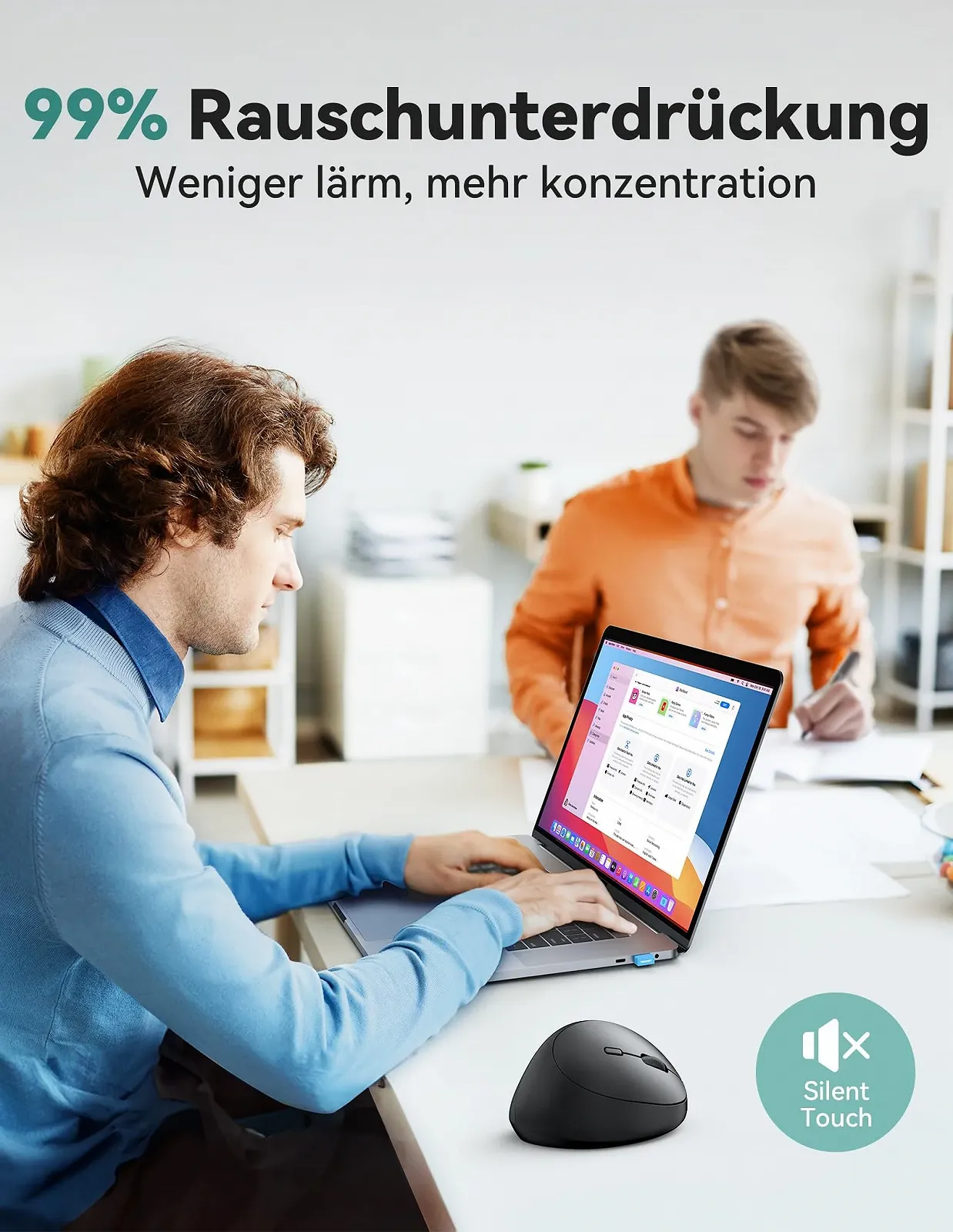 Миша TECKNET Бездротова Ергономічна Вертикальна 4800 DPI 6 Кнопок, фото №4