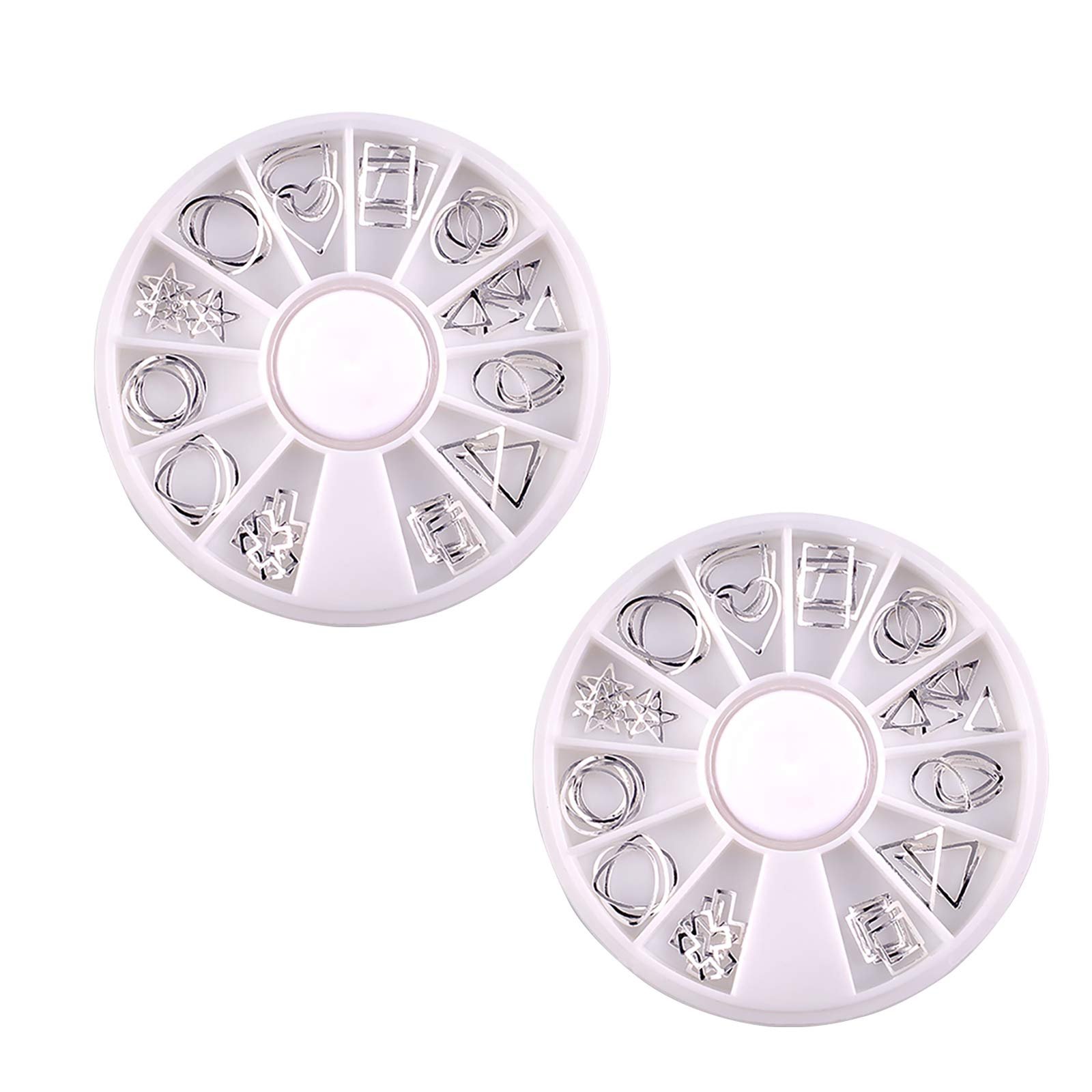 Металлические заклепки Jie Du 2 шт. для дизайна ногтей 3D Серебряные геометрические заклепки, фото №1