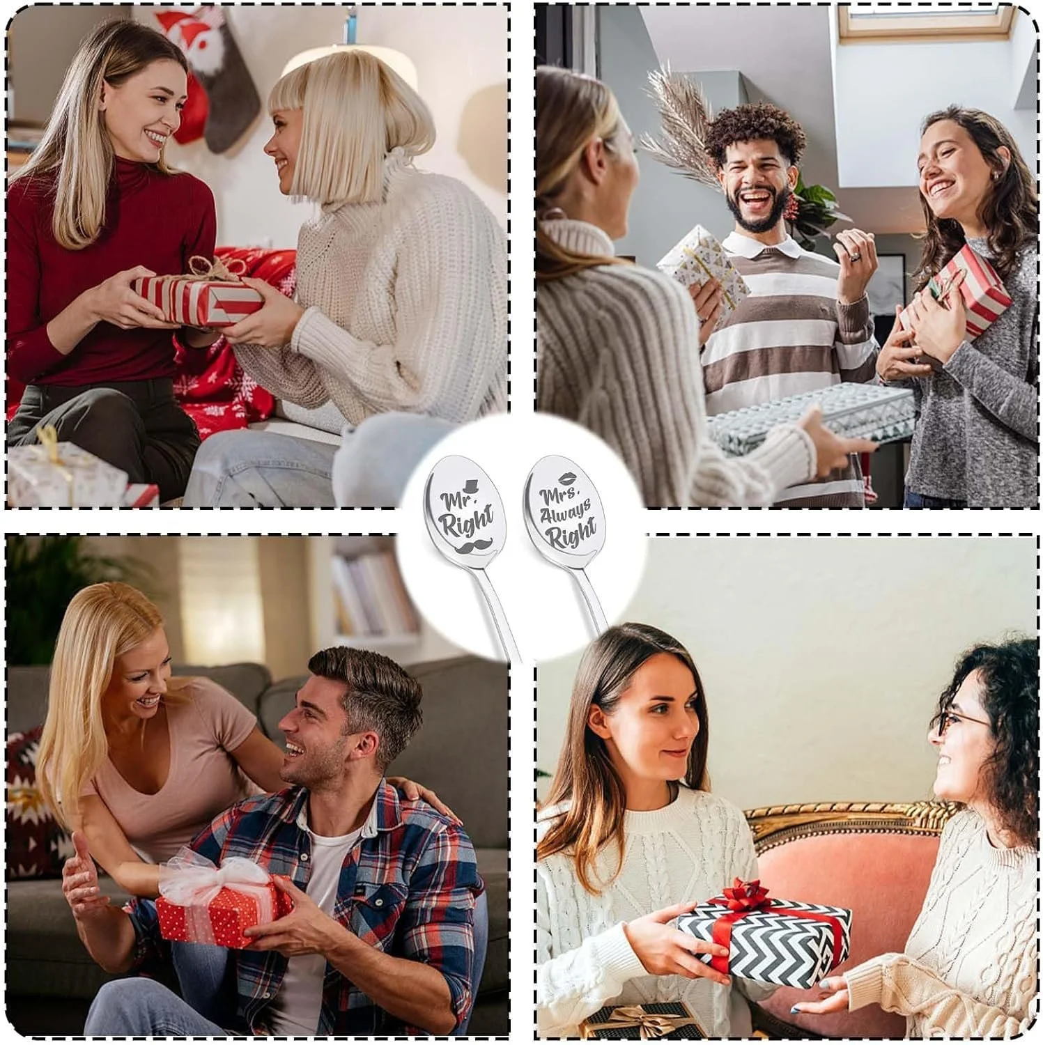 Ложка Кавова Mr. and Mrs. з нержавіючої сталі, Набір 2 шт., фото №4