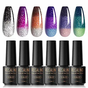 Гель-лак ROSALIND, 6 кольорів, міні, термо - Фото 1