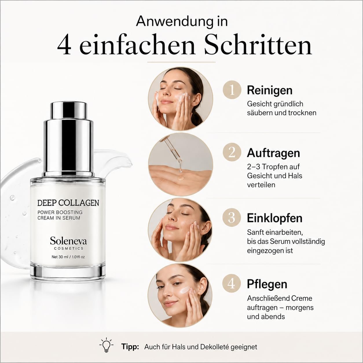 Сыворотка для лица Deep Collagen Serum Korean Skincare с гиалуроновой кислотой и коллагеном 30 мл, фото №9 Сыворотка для лица Deep Collagen Serum Korean Skincare с гиалуроновой кислотой и коллагеном 30 мл, фото №9