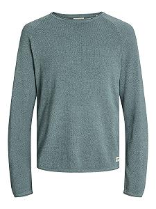 Вязаний пуловер JACK & JONES JJEHILL чоловічий, з круглим вирізом, базова бавовняна сорочка з довгим рукавом - Фото 1
