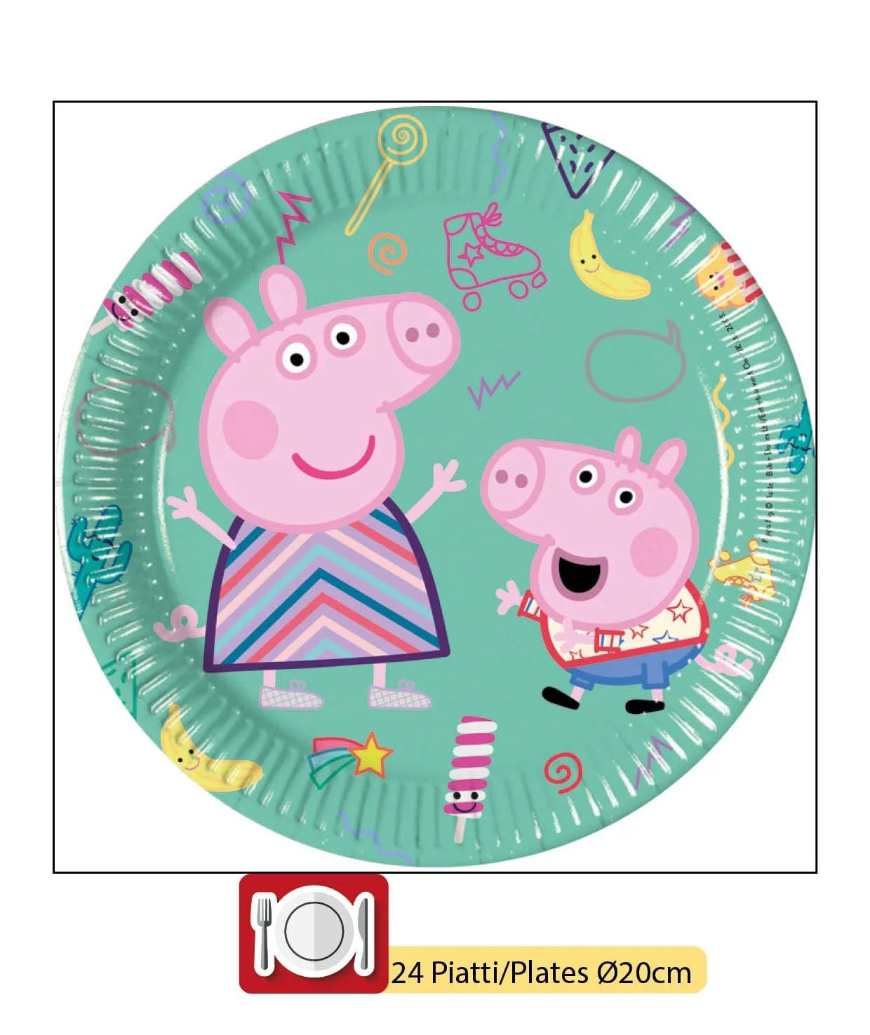 Набір посуду для вечірки Ciao Peppa Pig Messy Play для 24 осіб, фото №6