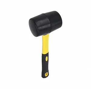 Киянка резиновая Hardy Working Tools 65 мм с двухкомпонентной рукояткой черная synthetic.ua - Фото 1