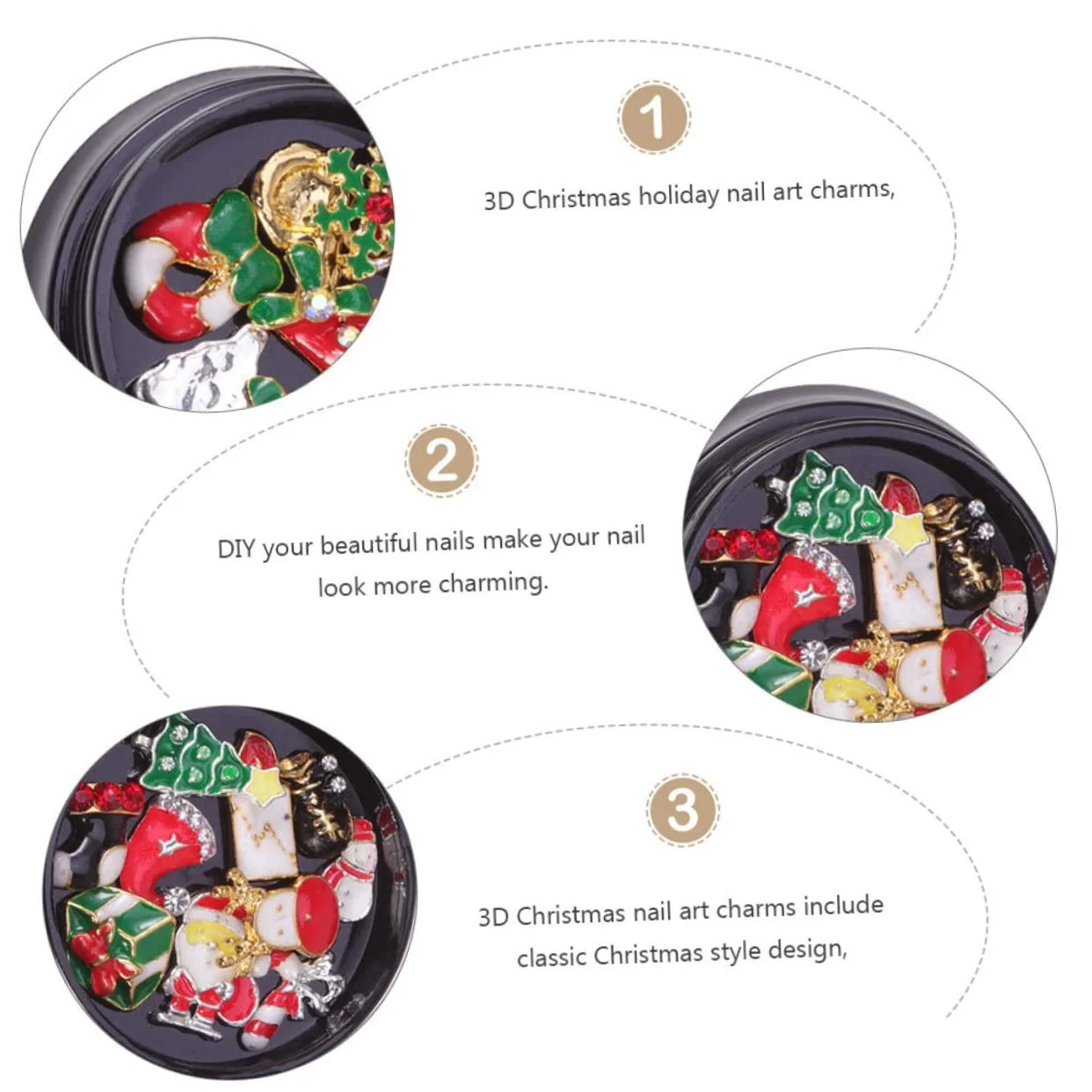 Украшения для ногтей Рождественские снежинки Стразы DIY Аксессуары для маникюра и декора, фото №2