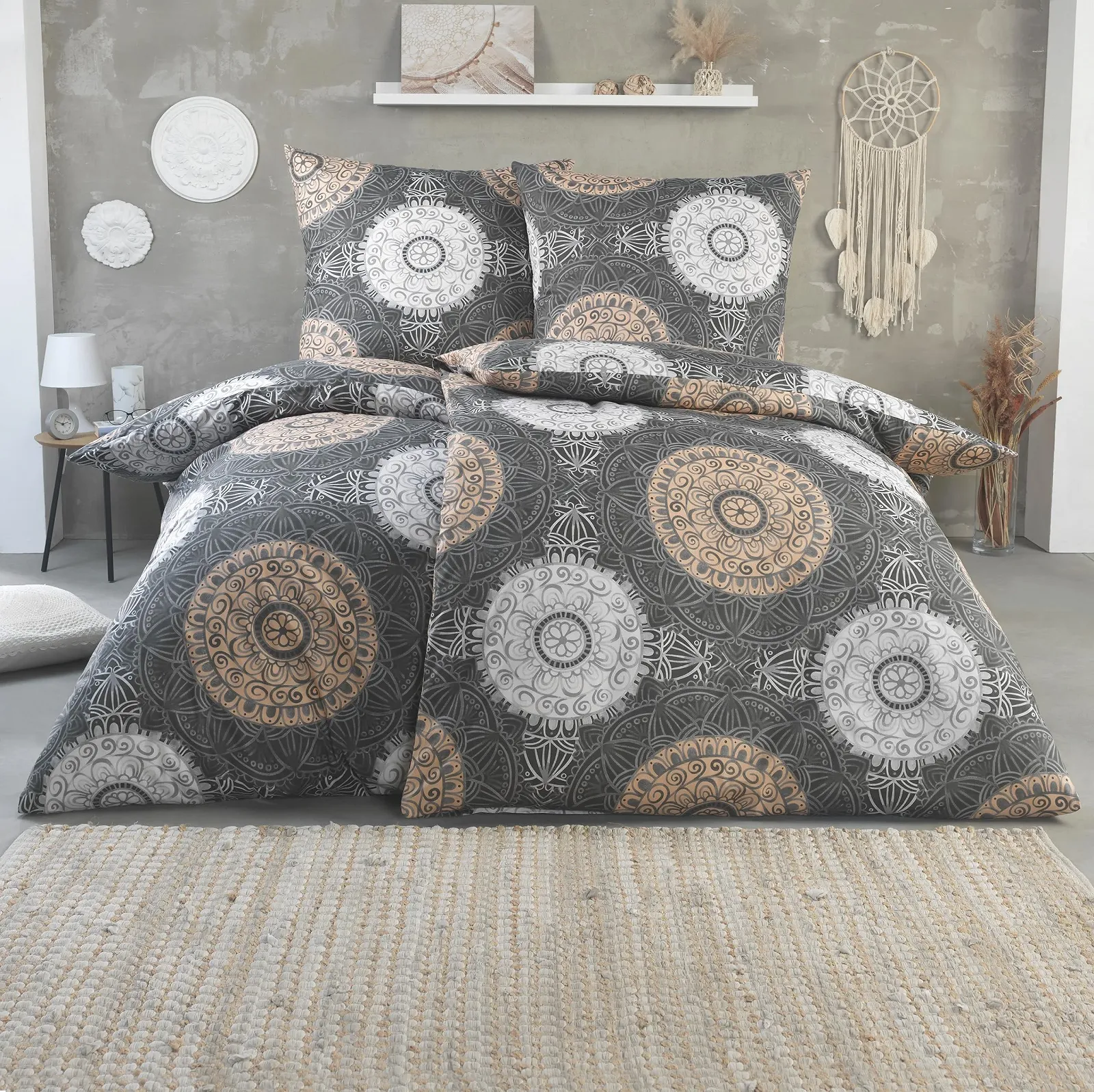 Комплект постільної білизни BaSaTex AVA 4 елементи 100% бавовна 2 x 135 x 200 см + 2 x 80 x 80 см, Renforcé, на блискавці, фото №5