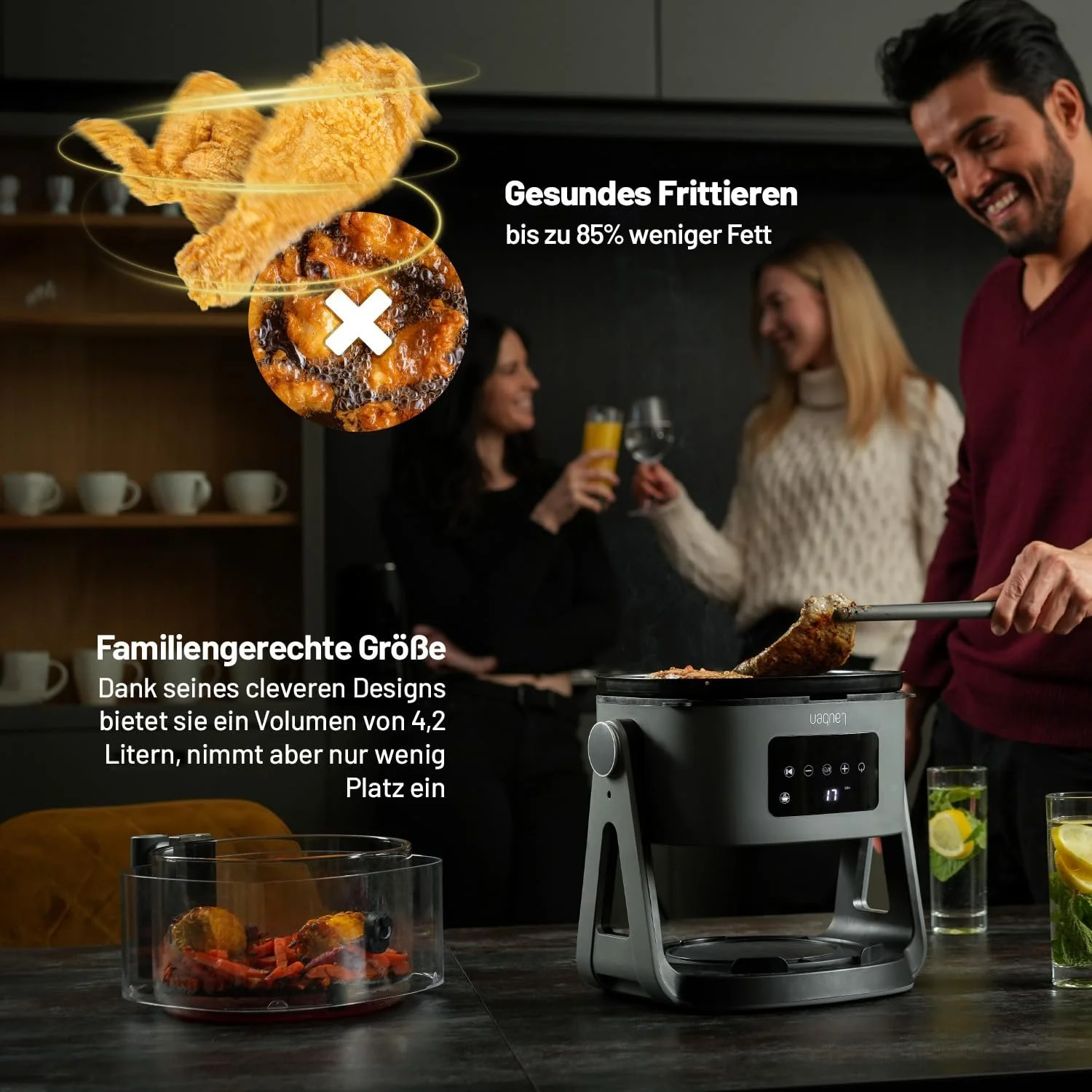 Мультипіч Lauben Glass&Grill 3-in-1 5500BG 4.2 л 6 програм PFOA Free, фото №4 Мультипіч Lauben Glass&Grill 3-in-1 5500BG 4.2 л 6 програм PFOA Free, фото №4