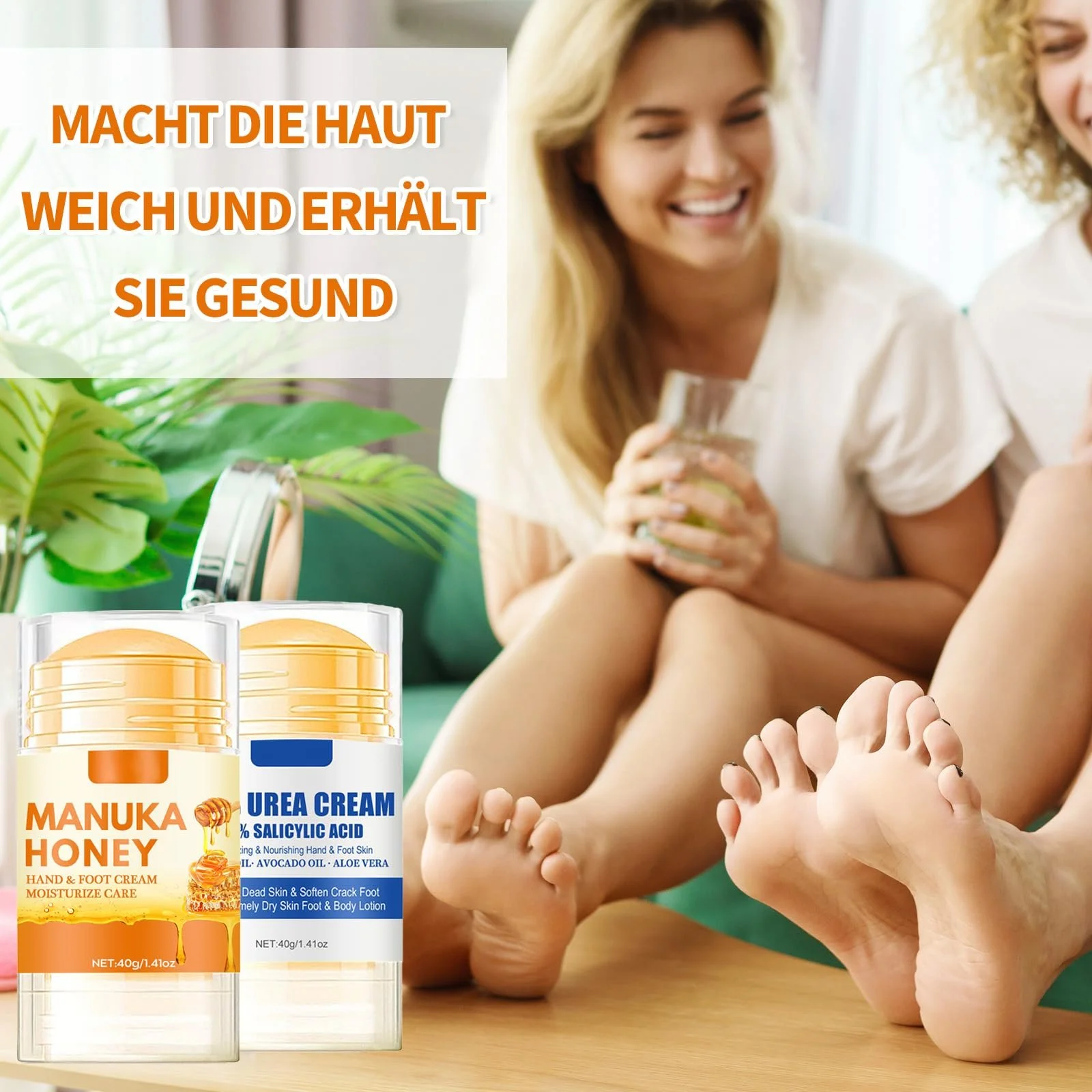 Крем для ног Urea Foot Cream Hydrating and Anti-Cracking увлажняющий против трещин с мочевиной 60% и медом (Упаковка 2 шт), фото №6