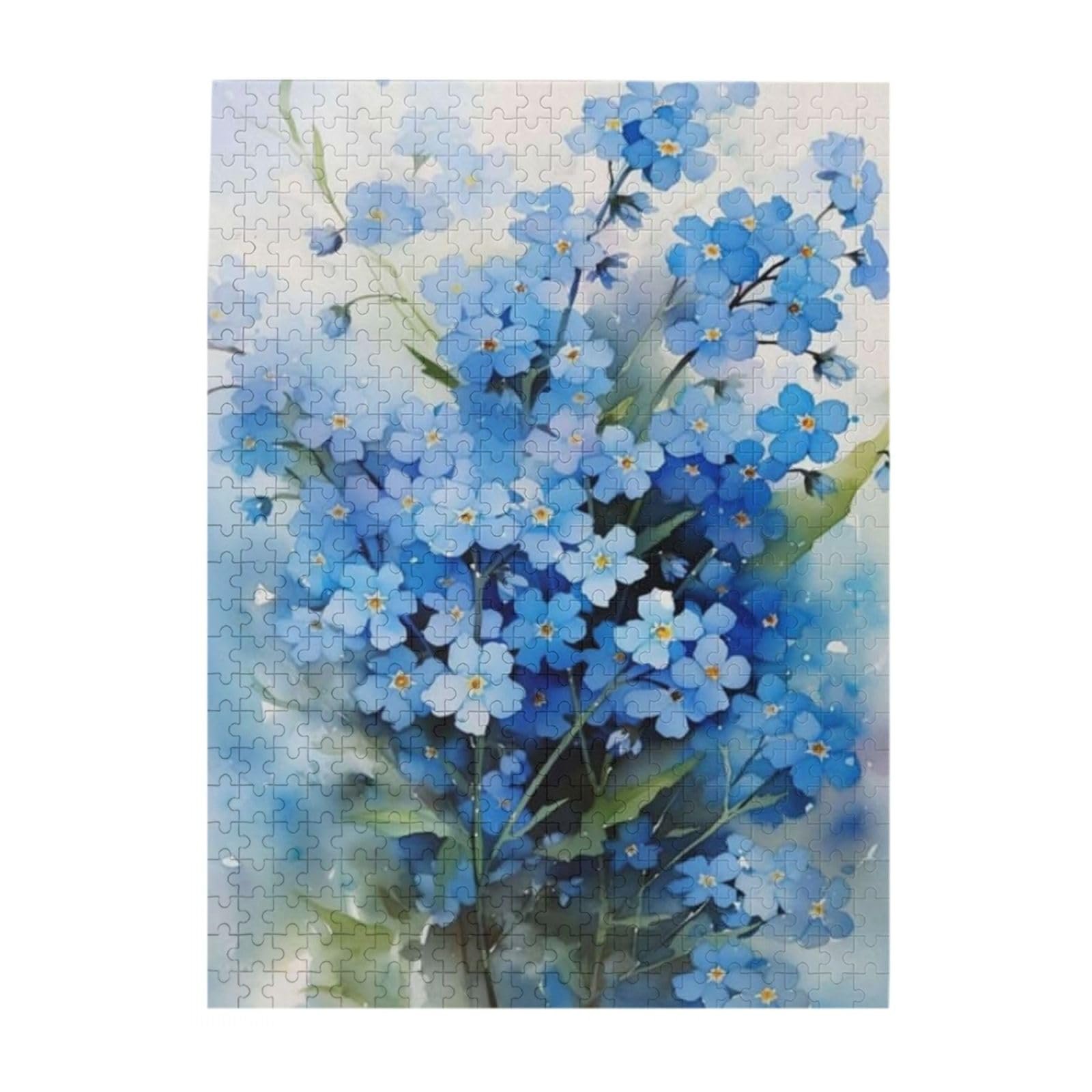 Дерев'яний пазл Watercolour Forget Me Not Flowers 500 елементів для дорослих та підлітків, фото №2