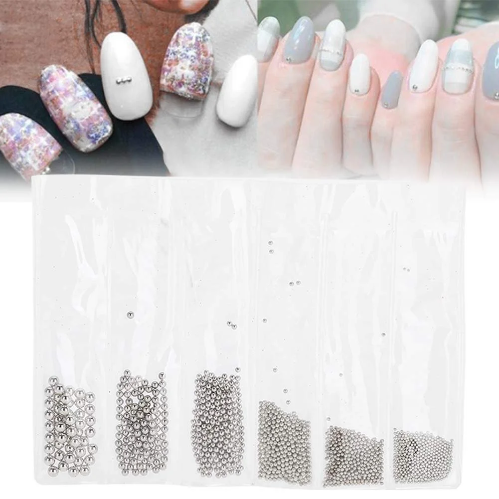 Украшения для ногтей 4 цвета Шарики стальные 0.5 мм 3.0 мм Аксессуары для маникюра Шарики стальные мини для дизайна ногтей Золотой Серебряный Розовый, фото №3