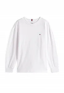 Футболка с длинным рукавом Tommy Hilfiger для мальчиков Белая - Фото 1