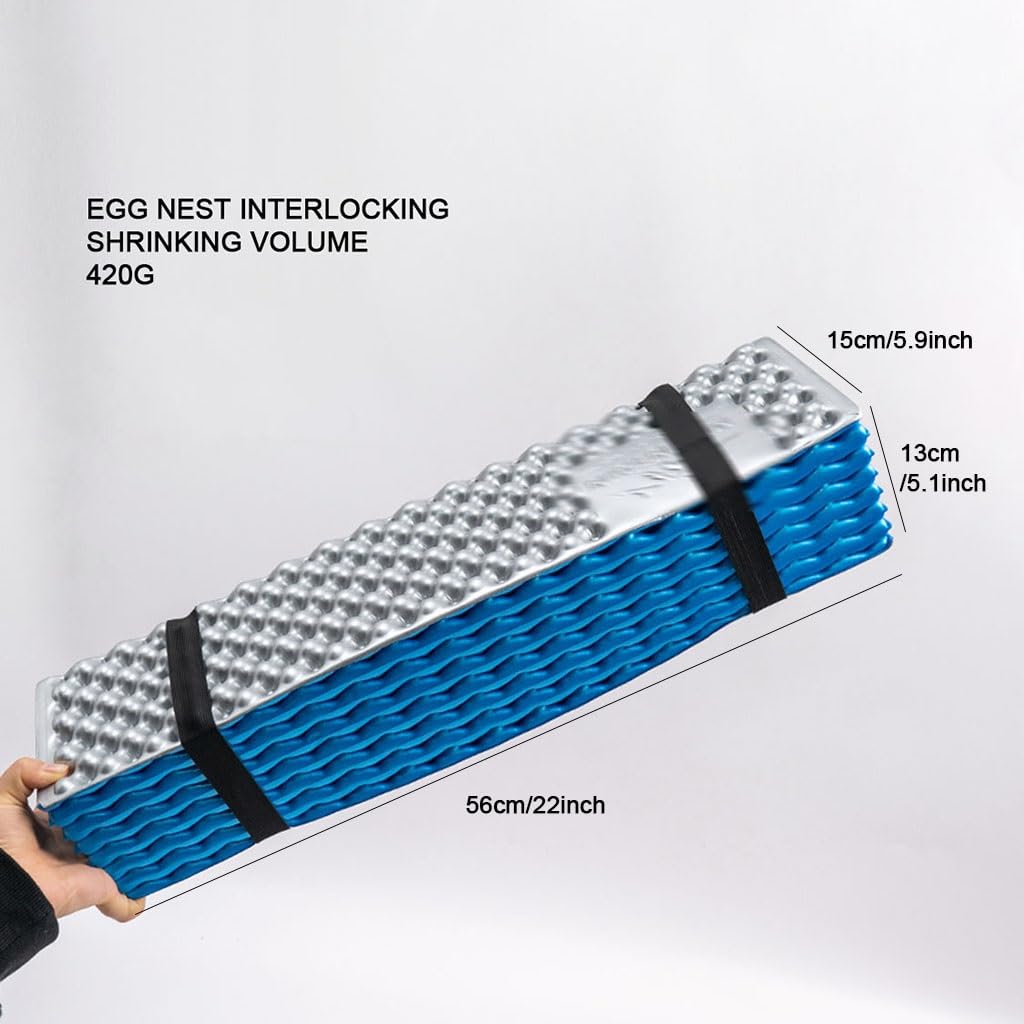 Коврик ToeWoe Camping Foam Sleeping Mat С закрытой ячейкой с алюминиевой фольгой Компактный ультралегкий для пляжа походов путешествий Синий, фото №6