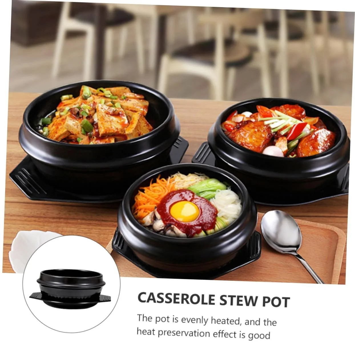 Керамическая кастрюля-сотейник с подставкой Без покрытия Экологичная, фото №4