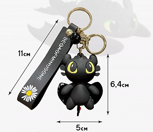 Брелок Ночная Фурия (Беззубик) для ключей, рюкзака, сумки, 6,4 см synthetic.ua - Фото 1