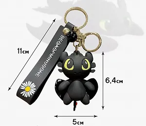 Брелок Ночная Фурия (Беззубик) для ключей, рюкзака, сумки, 6,4 см synthetic.ua - Фото 1