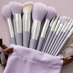 Набір кистей для макіяжу Verdant Touch, 13 шт., фіолетовий synthetic.ua - Фото 1