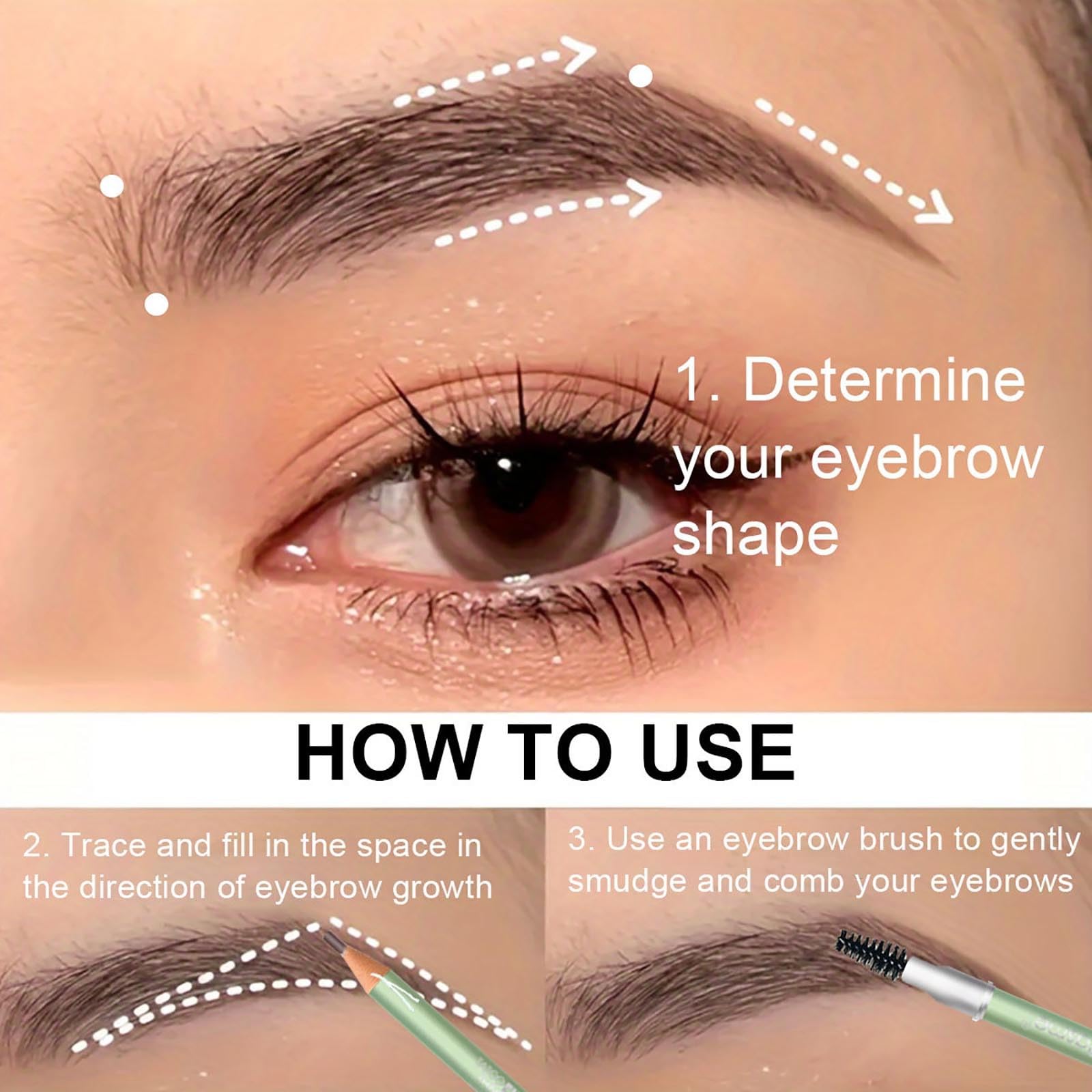 Гель Eyebrow Прозорий Надзвичайно Тонкий Трикутний Олівець для Бров Об'єднана Набір Eyeliner C Один Розмір, фото №3