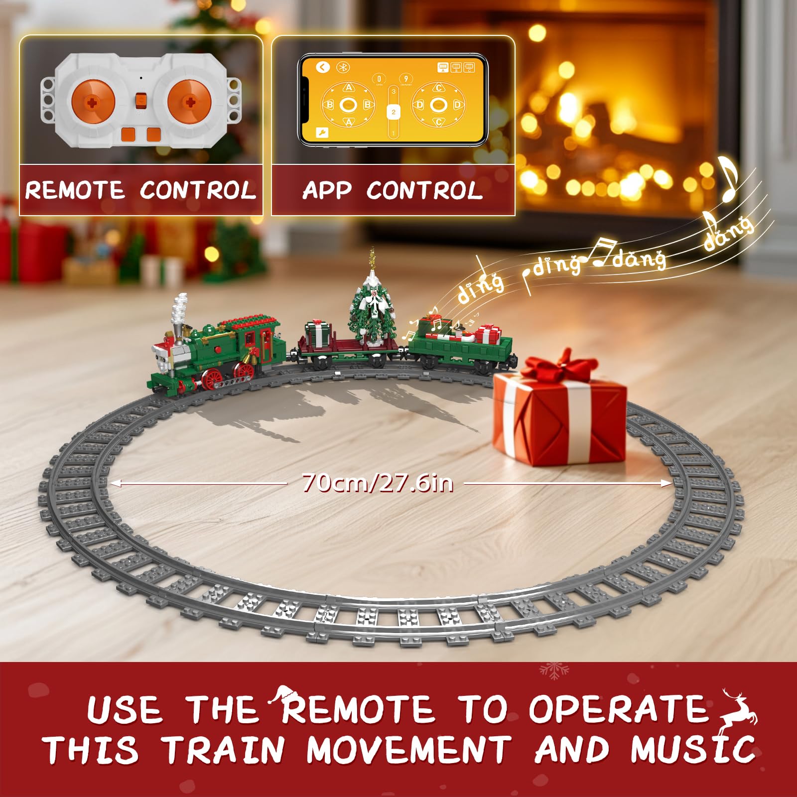 Набір конструктор Mould King 12039 Festive Christmas Train з дистанційним керуванням 922 деталей, фото №3