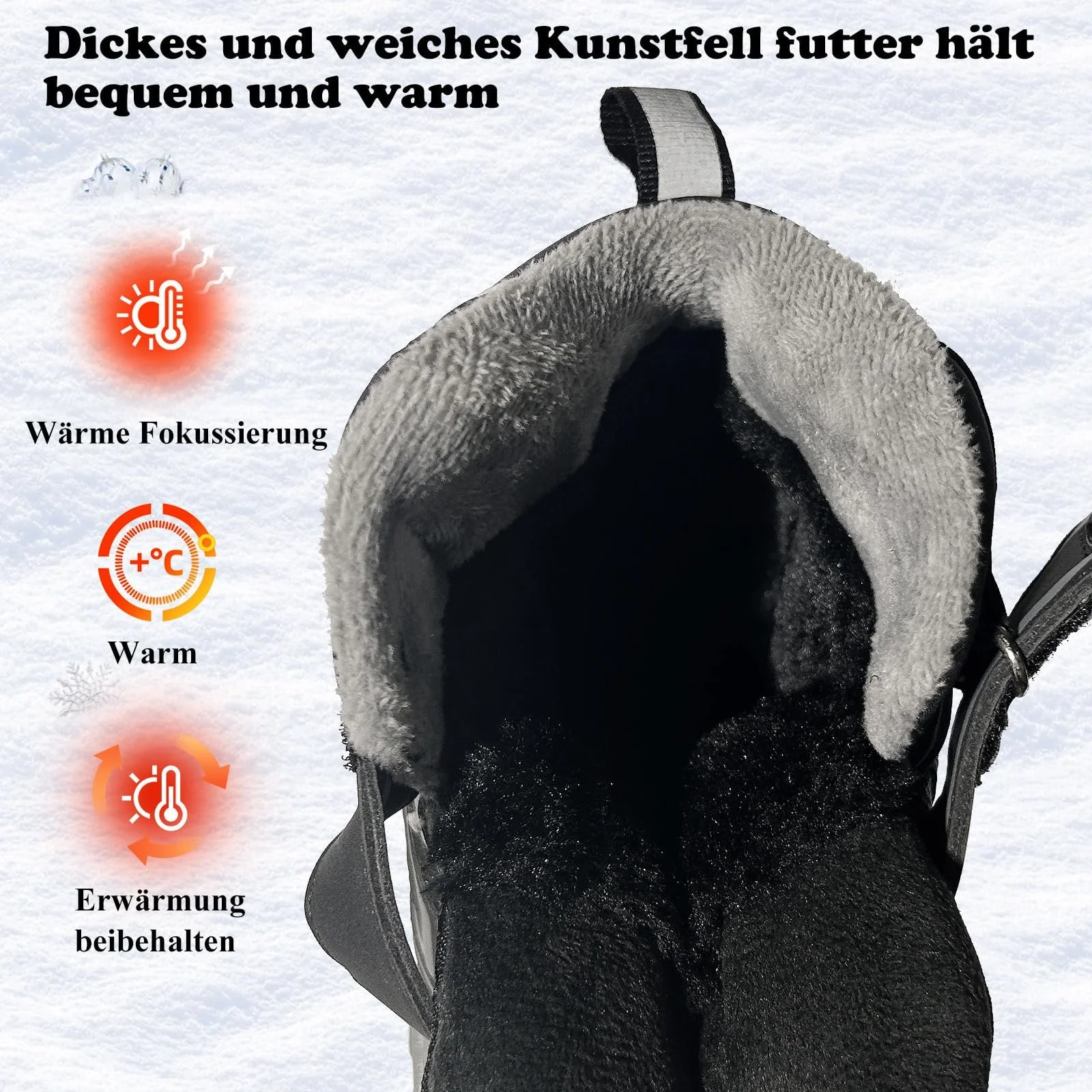 Кросівки зимові JMFCHI Fashion для хлопчиків, снігові, дитячі, теплі, з підкладкою, фото №3