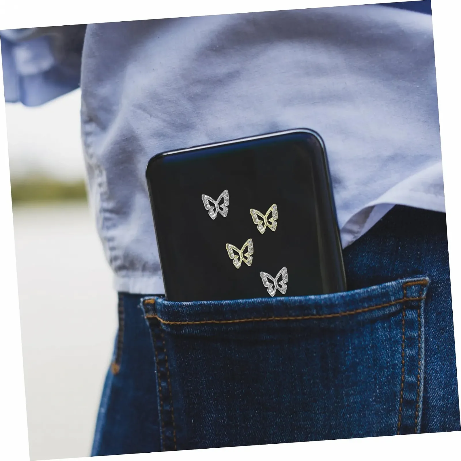 Стразы Тип Бабочка Housoutil 40шт, фото №8