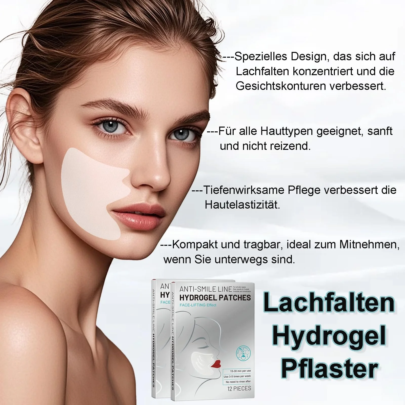 Пластирі проти зморшок Anti-Wrinkle проти носогубних складок, 24 шт, фото №4