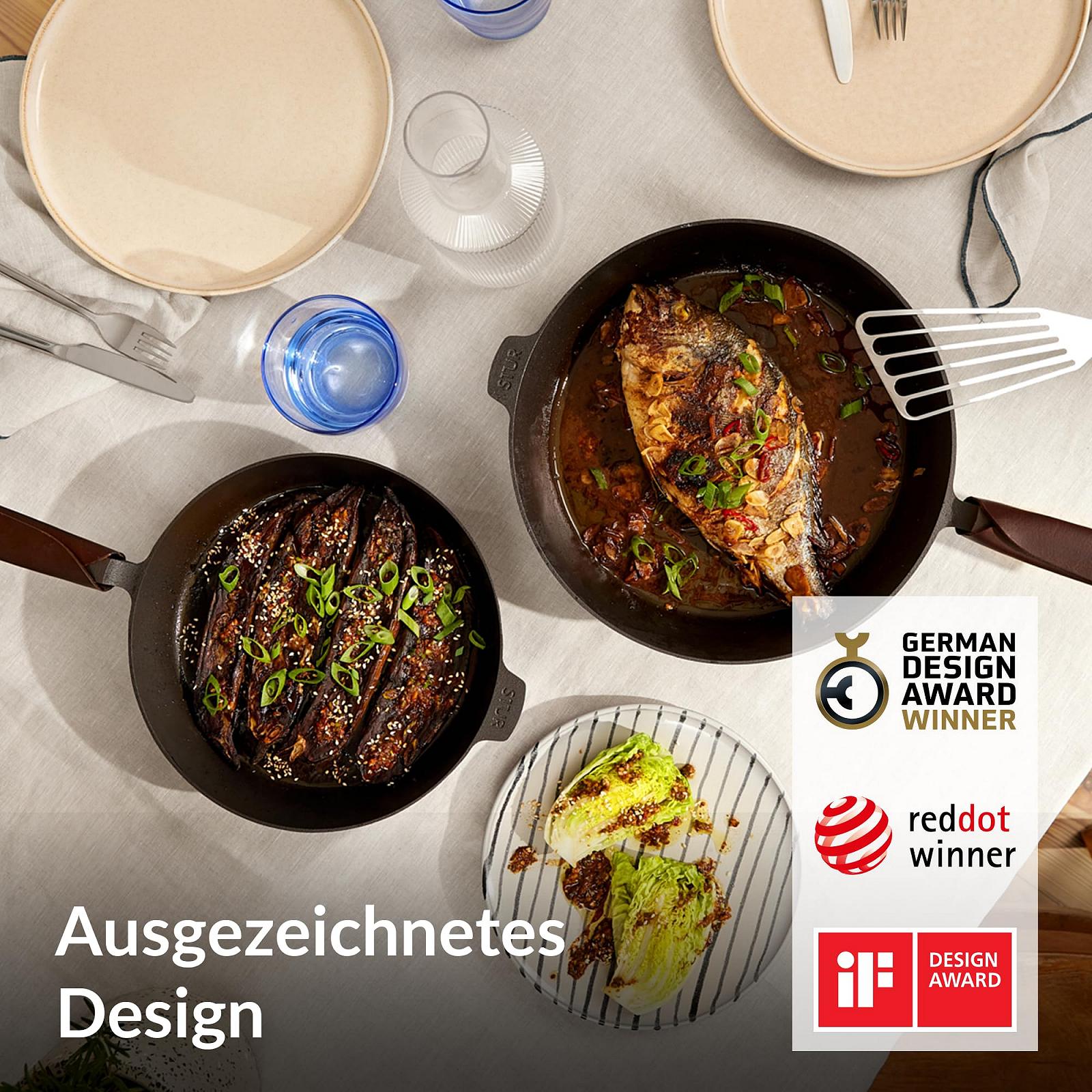 Набор сковород STUR Original Cast Iron 24 см и 28 см Чугунная сковорода, фото №7