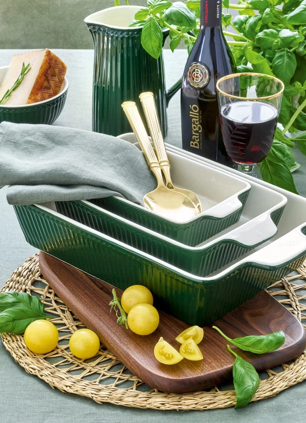 Набор форм для запекания GreenGate Alice прямоугольные керамические 2 предмета Pinewood Green, фото №2